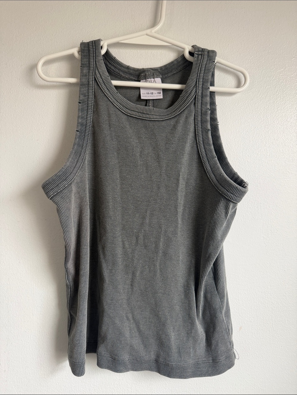Zara Girls Gray Ribbed Tank Top Size 11-12 152